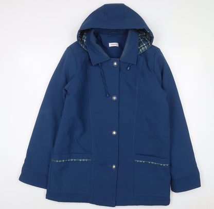 Damart Womens Blue Jacket Coat Size 12 Zip