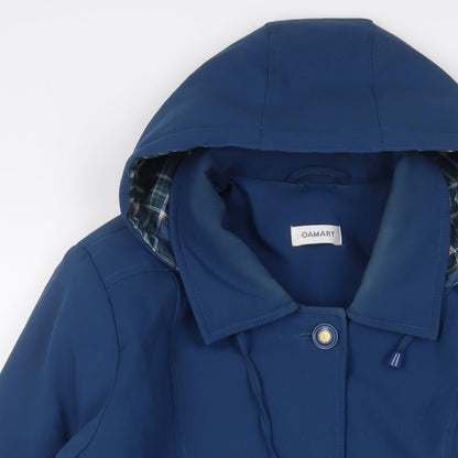 Damart Womens Blue Jacket Coat Size 12 Zip