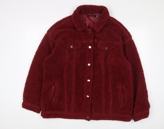 Missguided Womens Red Jacket Size 14 Button