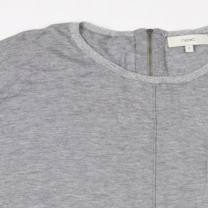 Next Womens Grey Crew Neck Wool Pullover Jumper Size 16