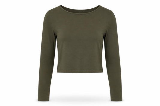New Look Womens Green Cotton Cropped T-Shirt Size 8 Collared