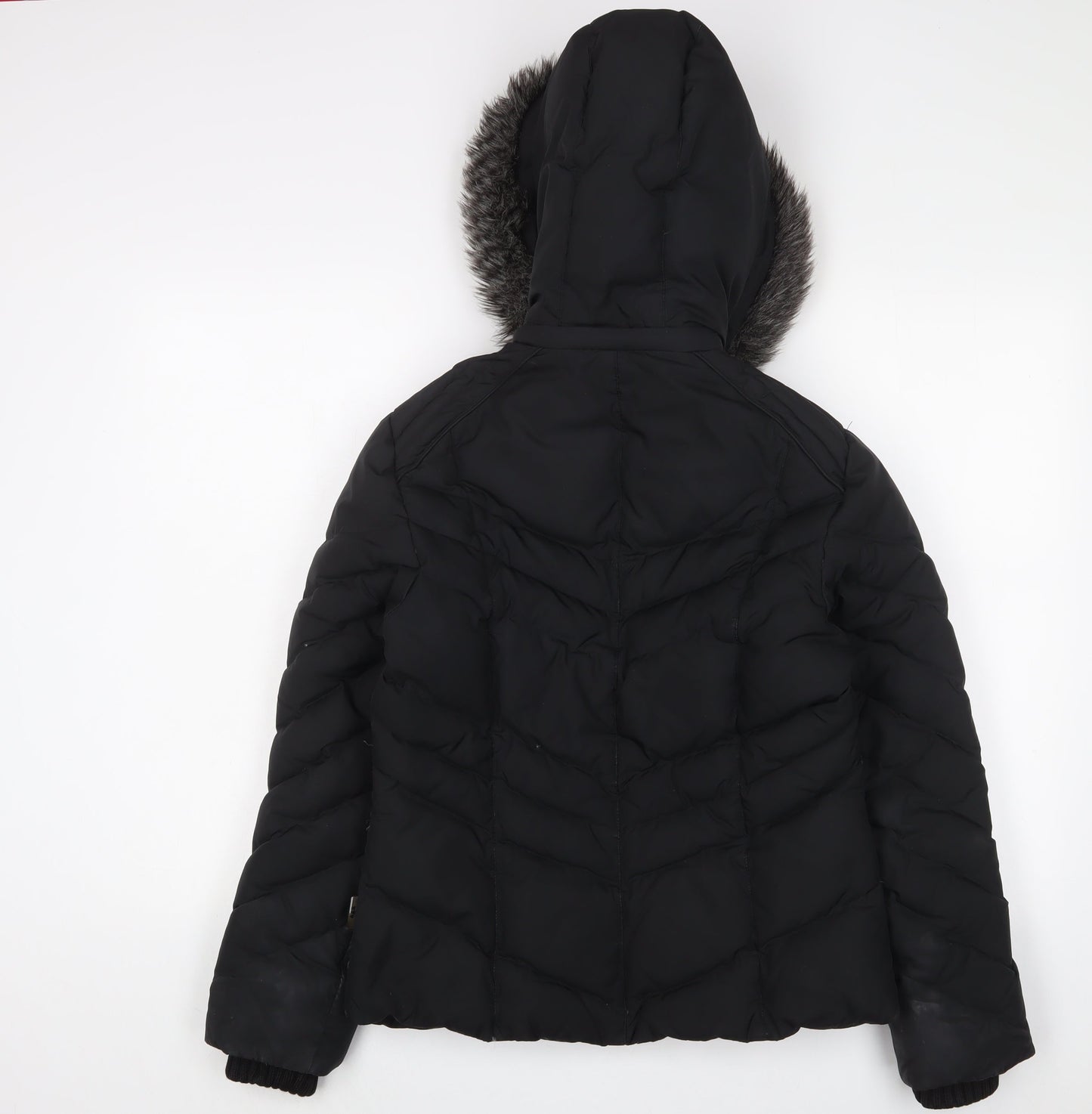 Per Una Womens Black Parka Coat Size S Zip