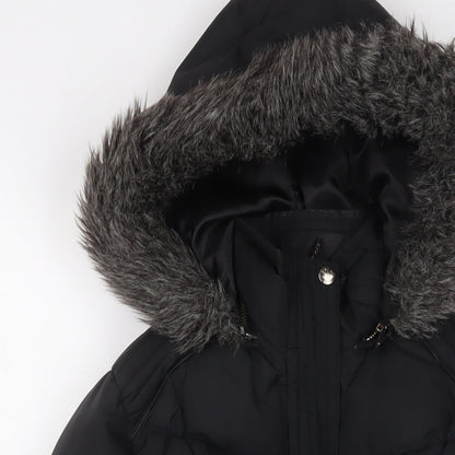 Per Una Womens Black Parka Coat Size S Zip