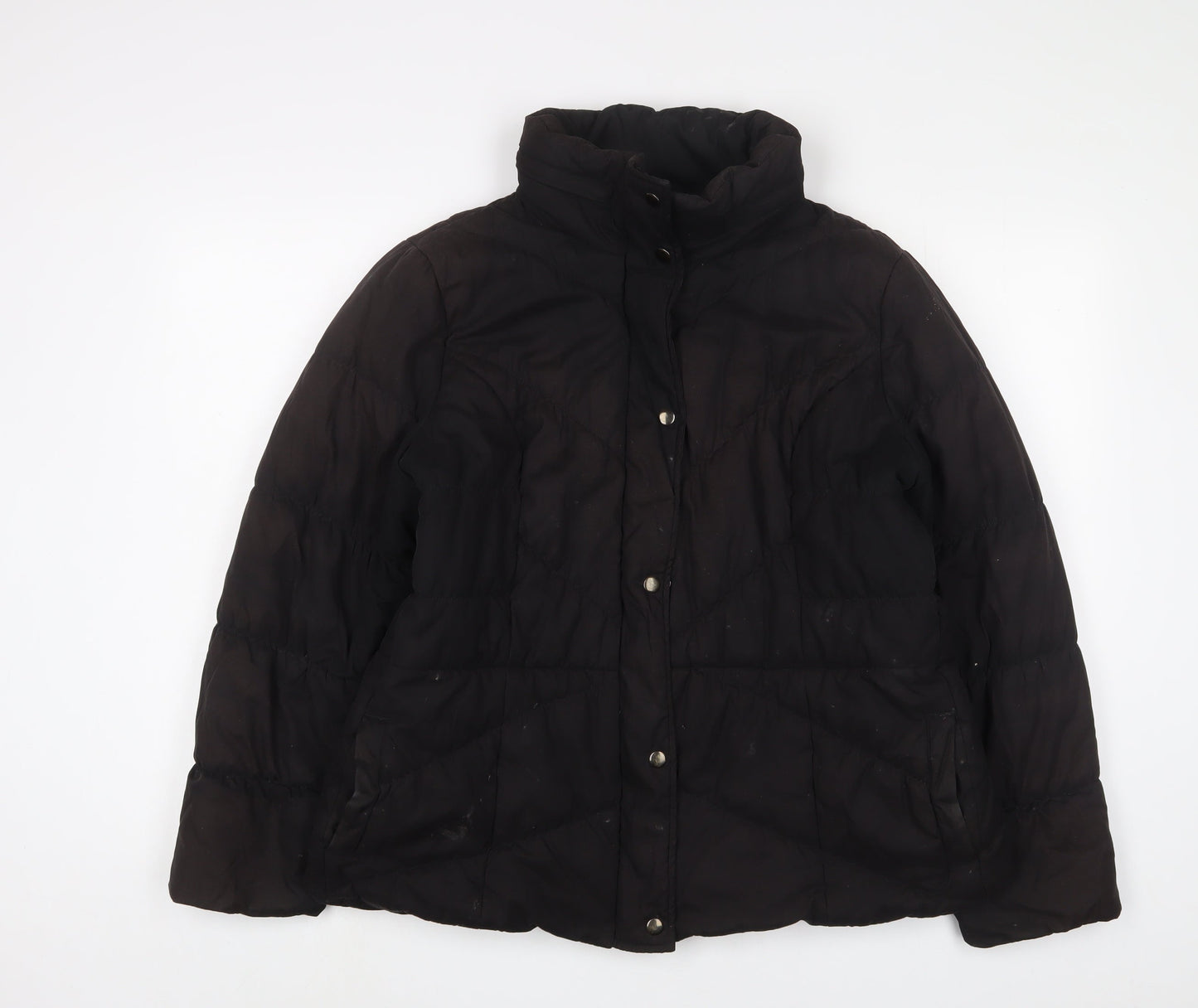 Marks and Spencer Womens Black Quilted Jacket Size L Zip