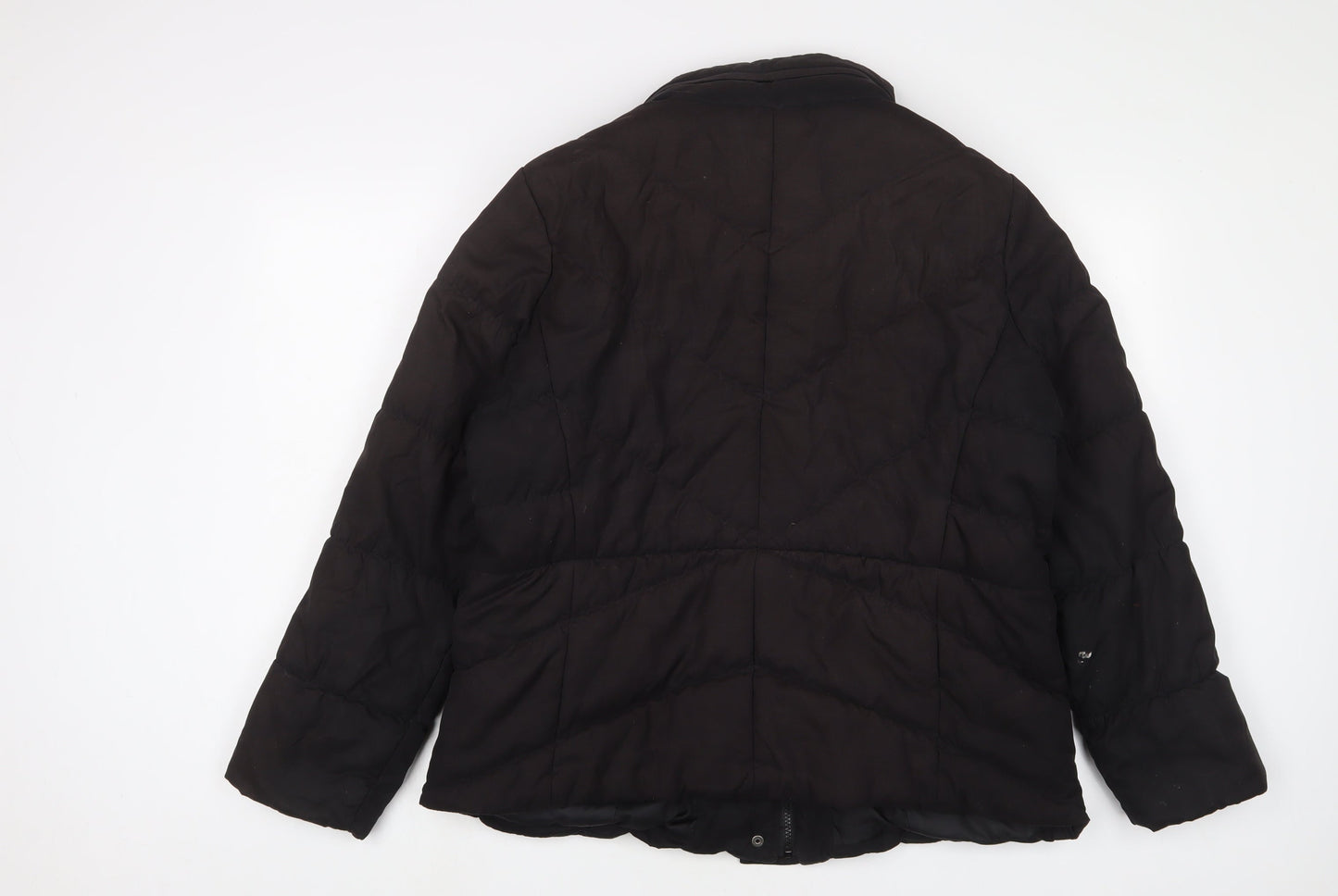 Marks and Spencer Womens Black Quilted Jacket Size L Zip