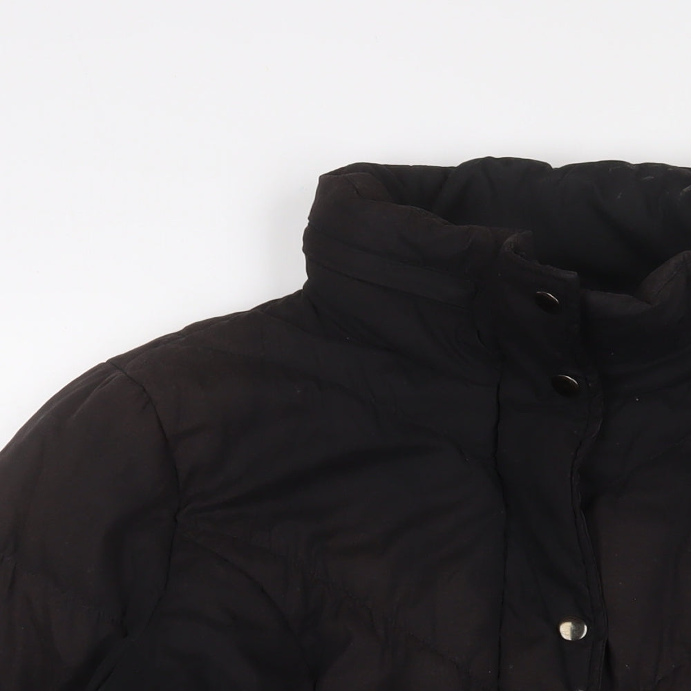 Marks and Spencer Womens Black Quilted Jacket Size L Zip