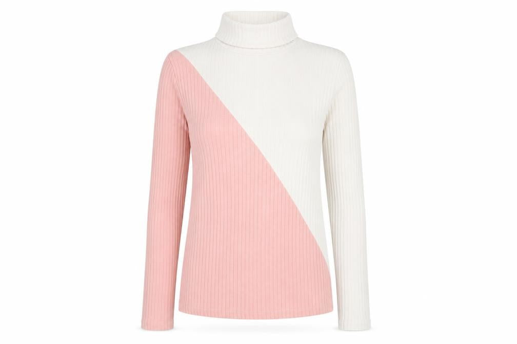 Select Womens Pink Viscose Basic T-Shirt Size 14 Roll Neck