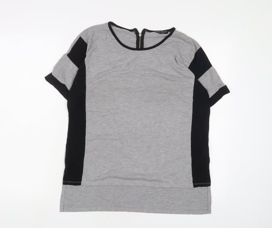 Select Womens Grey Polyester Basic T-Shirt Size 10 Crew Neck