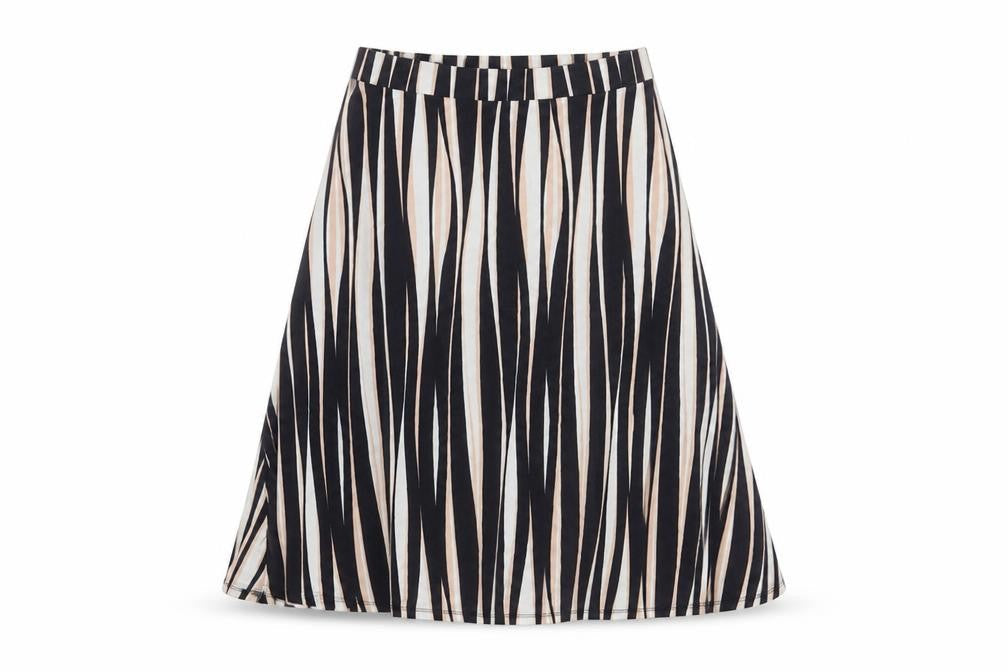 Classic Womens Multicoloured Striped Viscose A-Line Skirt Size 12