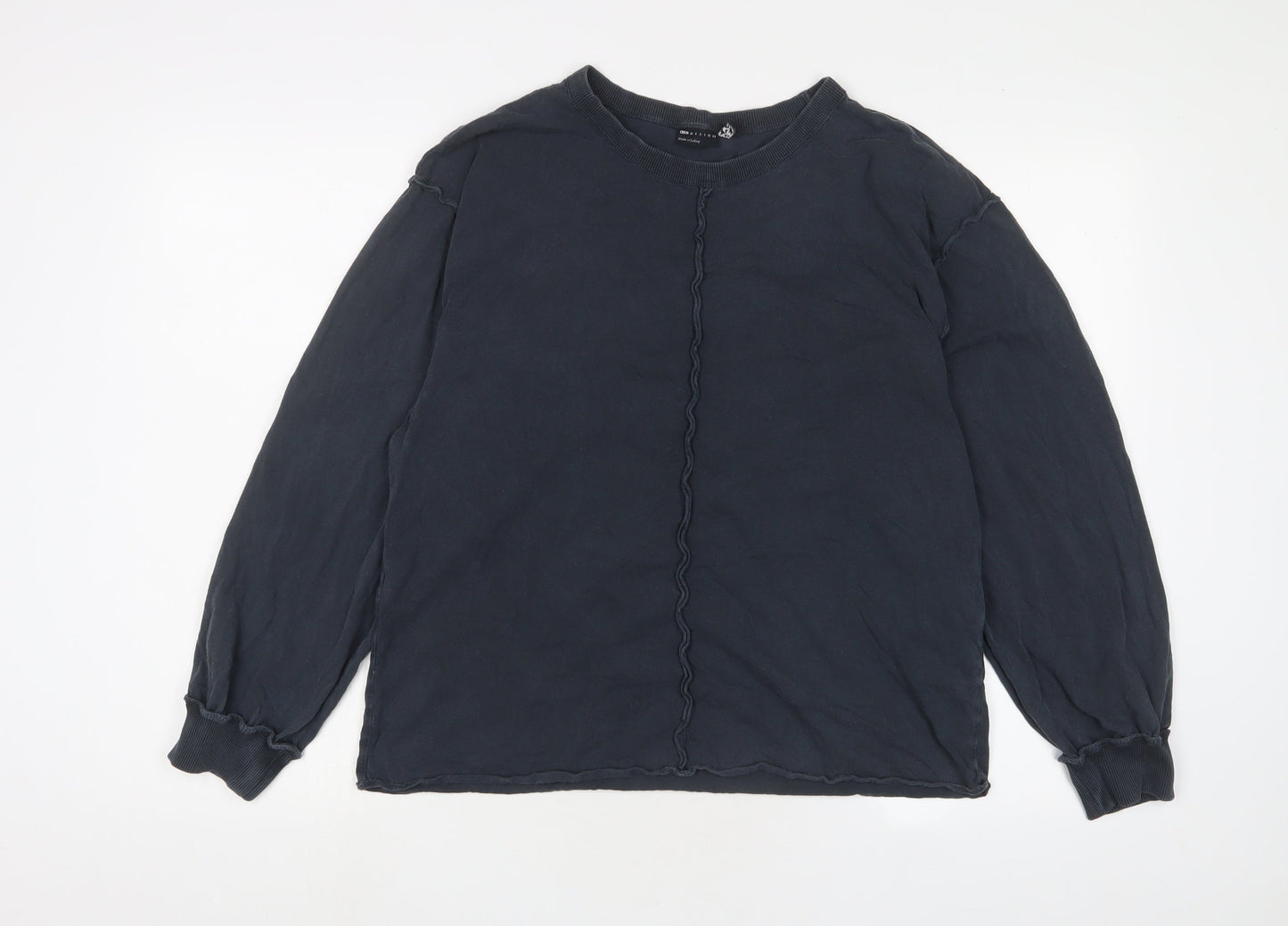ASOS Womens Blue Cotton Basic T-Shirt Size 8 Crew Neck