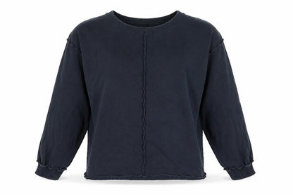 Front view of ASOS women’s blue cotton basic t-shirt, size UK 8, crew neck