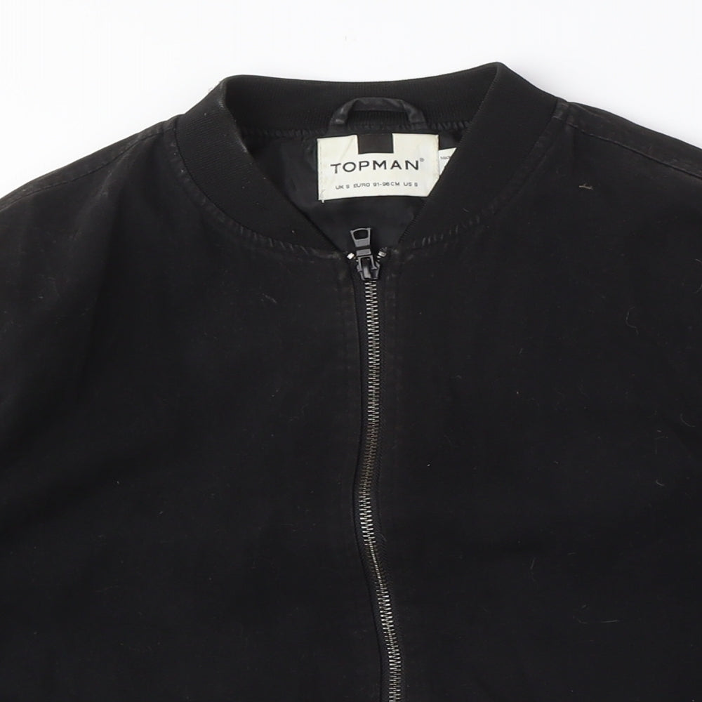 Topman Unisex Black Bomber Jacket Size S