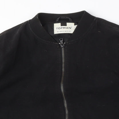 Topman Womens Black Bomber Jacket Size S