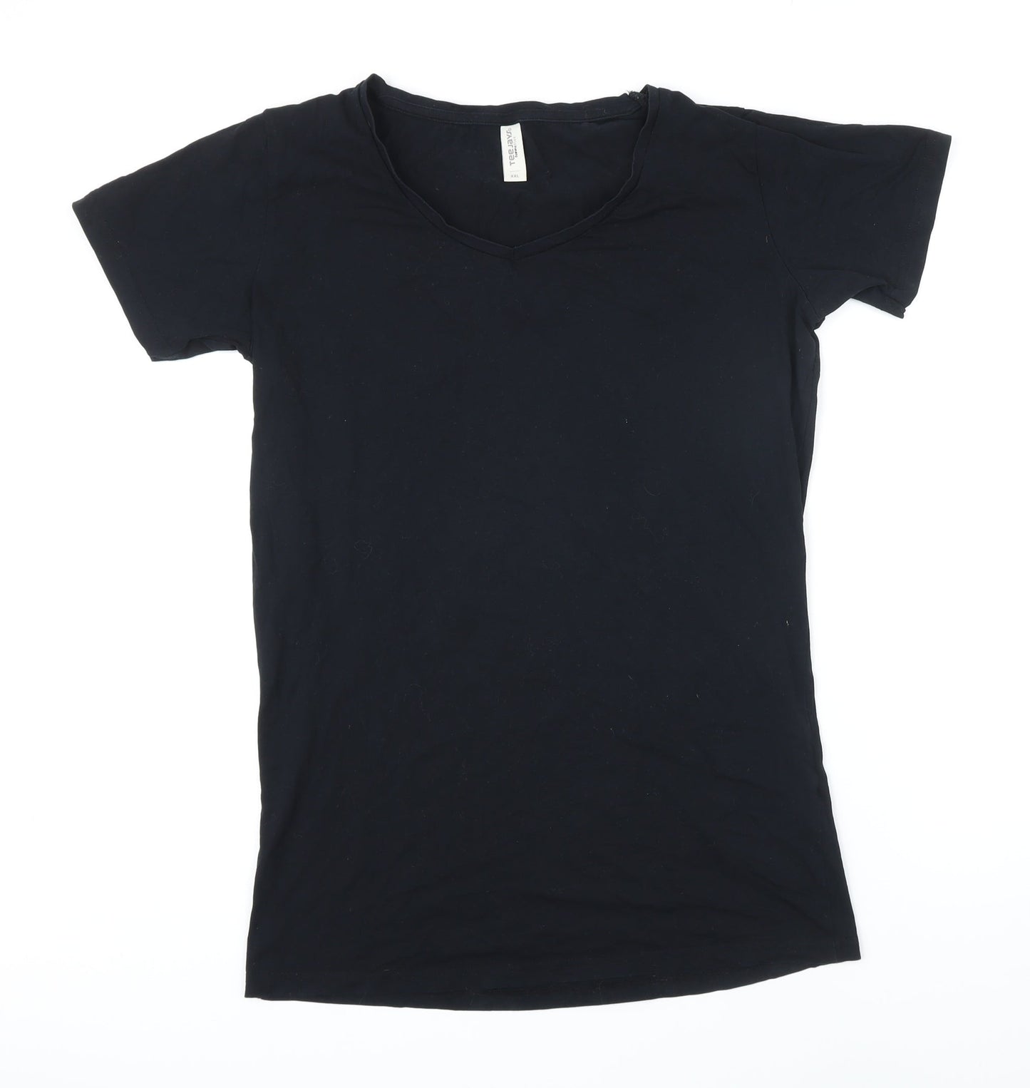Teejays Womens Black Cotton Basic T-Shirt Size 2XL Sweetheart