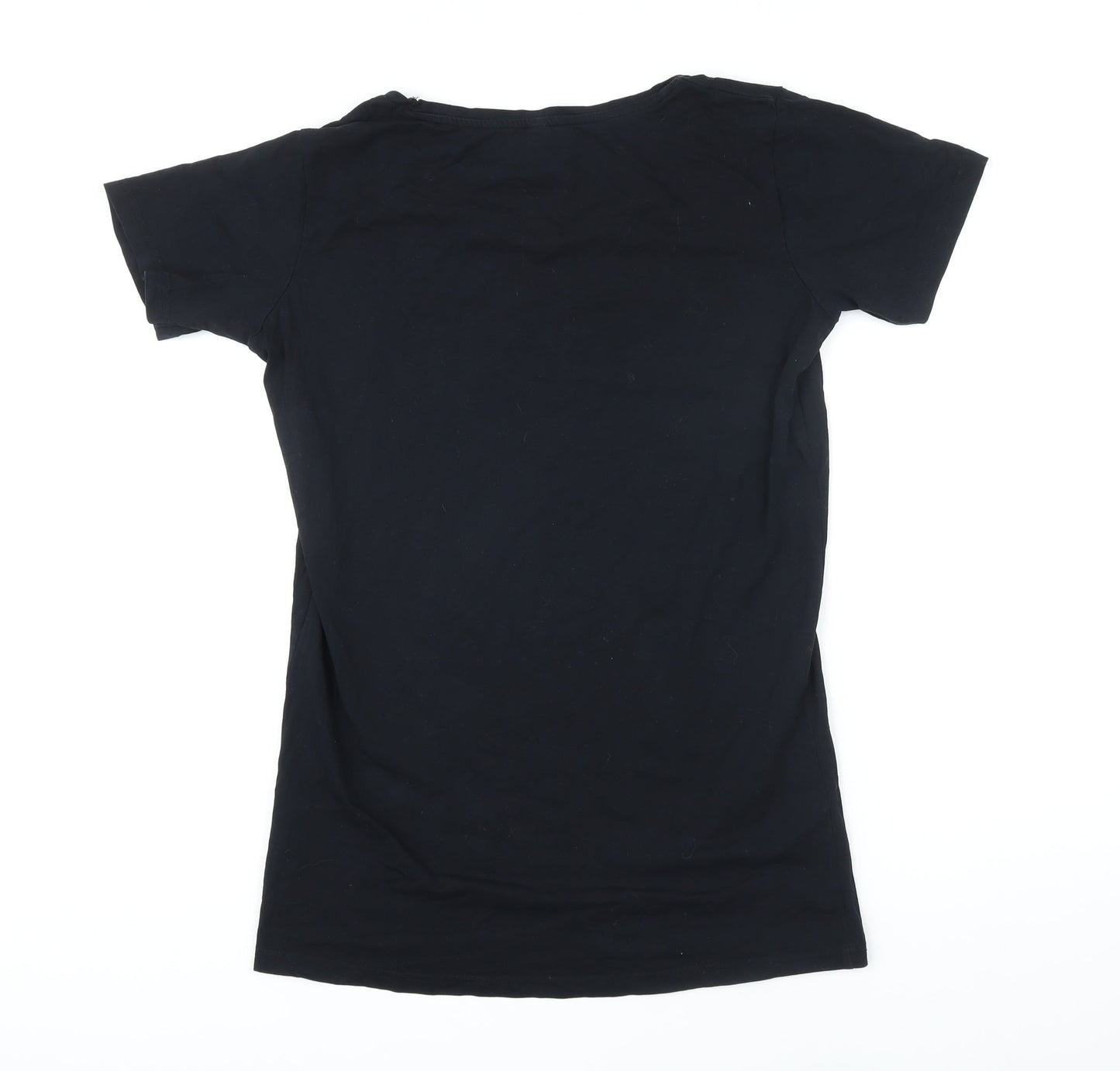 Teejays Womens Black Cotton Basic T-Shirt Size 2XL Sweetheart