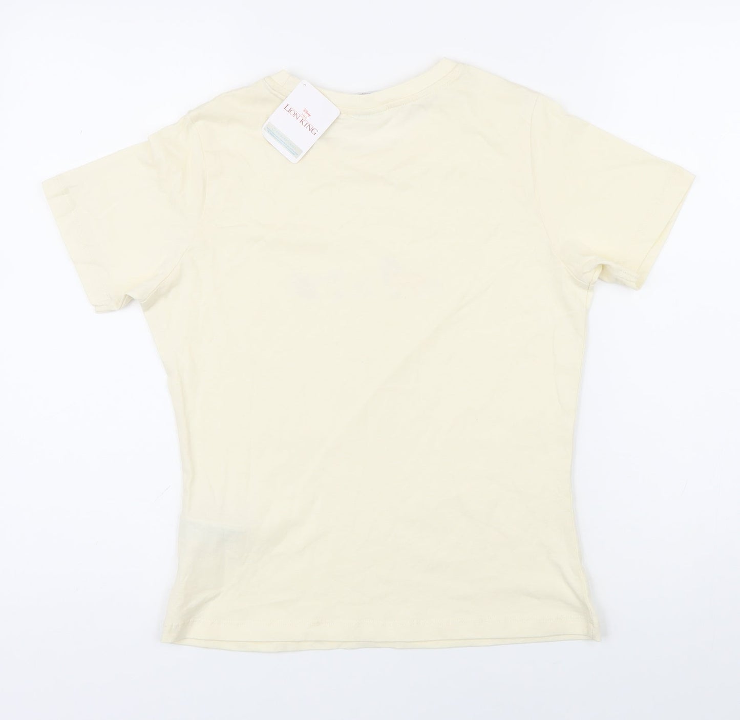 Disney Womens Ivory 100% Cotton Basic T-Shirt Size S Round Neck - Lion King