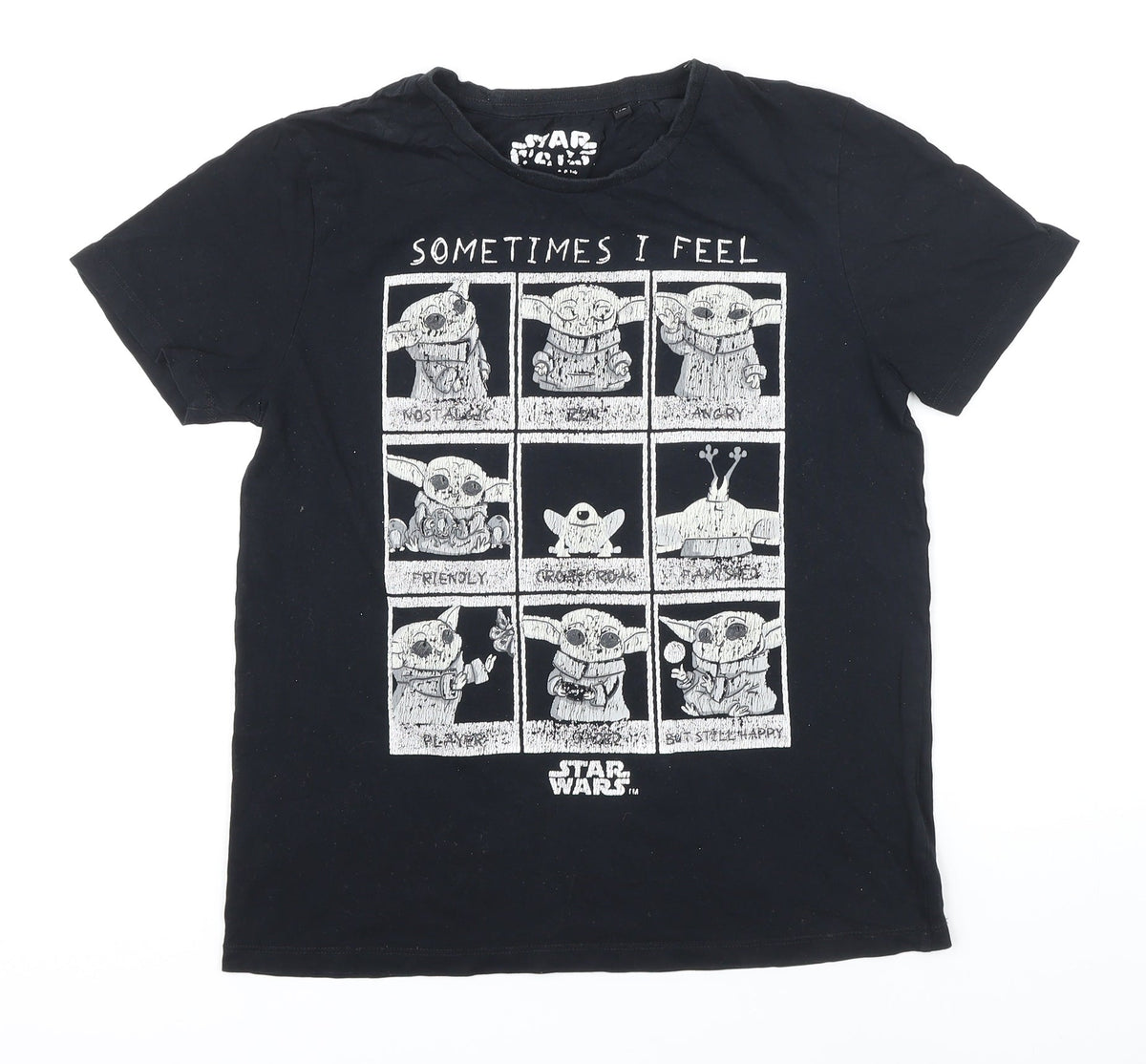 Star Wars Boys Black 100% Cotton Basic T-Shirt Size XL Round Neck - Star Wars