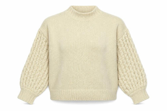 Forever 21 Womens Beige Mock Neck Acrylic Pullover Jumper Size M