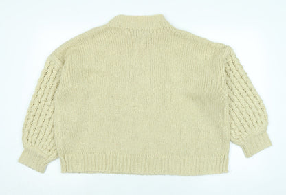 Forever 21 Womens Beige Mock Neck Acrylic Pullover Jumper Size M