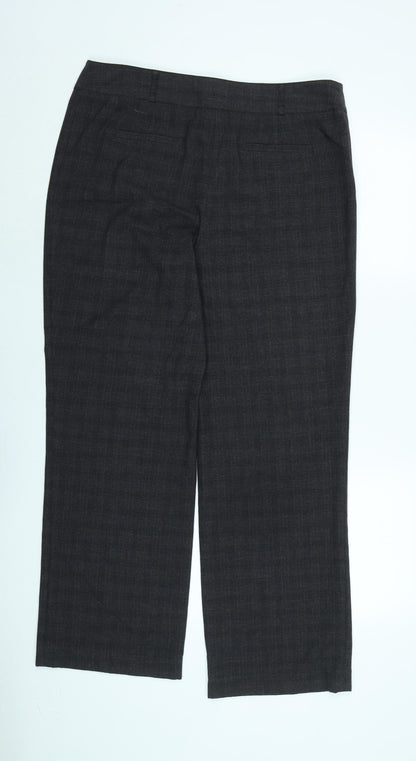 Country Casuals Womens Grey Cotton Trousers Size 14 L29 in Regular Zip