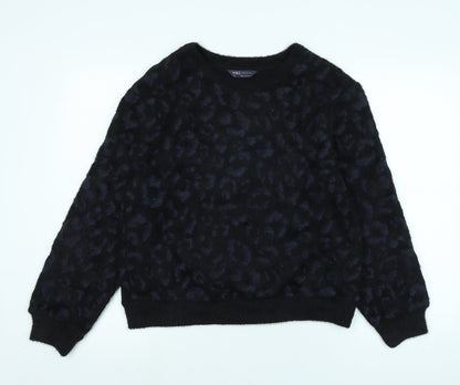 Marks & Spencer Womens Black Crew Neck Polyester Pullover Jumper Size XS