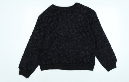 Marks & Spencer Womens Black Crew Neck Polyester Pullover Jumper Size XS