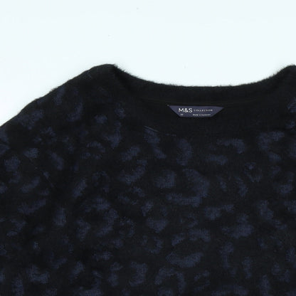 Marks & Spencer Womens Black Crew Neck Polyester Pullover Jumper Size XS