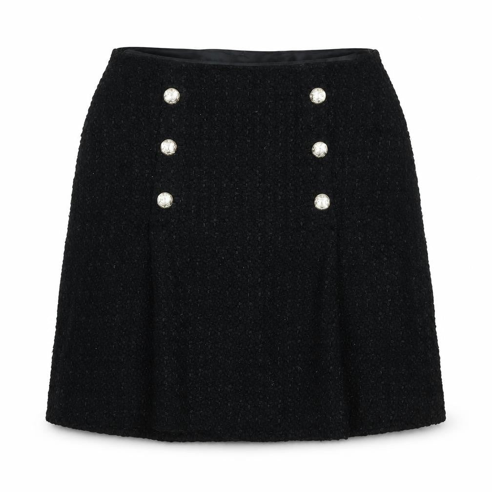 Marks & Spencer Womens Black Polyester A-Line Skirt Size 10 Zip