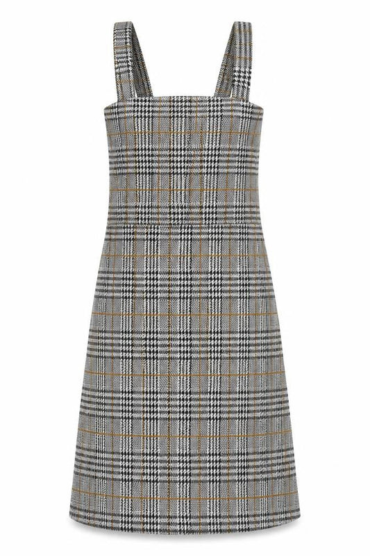 Quiz Womens Multicoloured Check Polyester Pinafore/Dungaree Dress Size 6 Square Neck