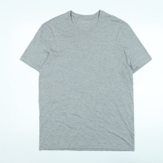 Autograph Womens Grey Cotton Basic T-Shirt Size L Crew Neck