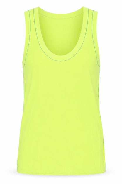 Zara Womens Green Viscose Basic Tank Size S Scoop Neck