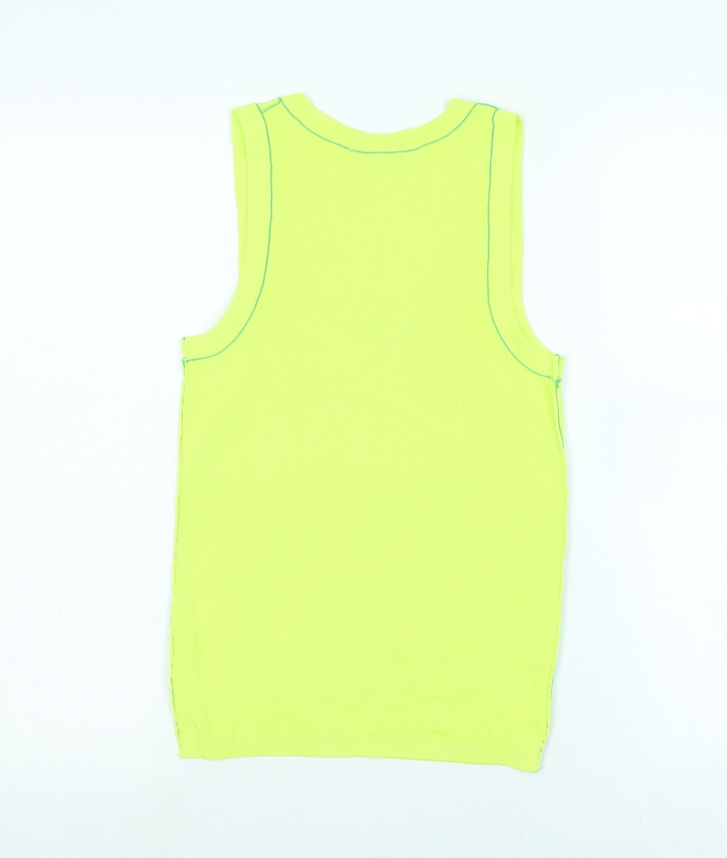 Zara Womens Green Viscose Basic Tank Size S Scoop Neck