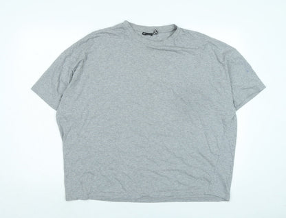 Additional front view of ASOS women’s grey cotton basic t-shirt, size XL, crew neck