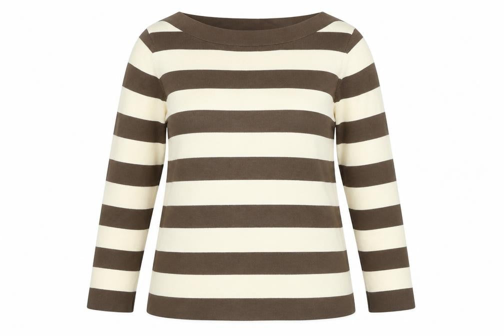 Marks & Spencer Womens Brown Boat Neck Viscose Pullover Jumper Size 14