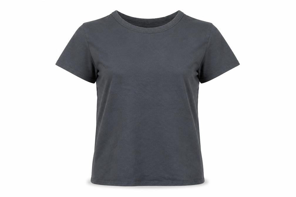 Divided Womens Grey Cotton Basic T-Shirt Size S Crew Neck