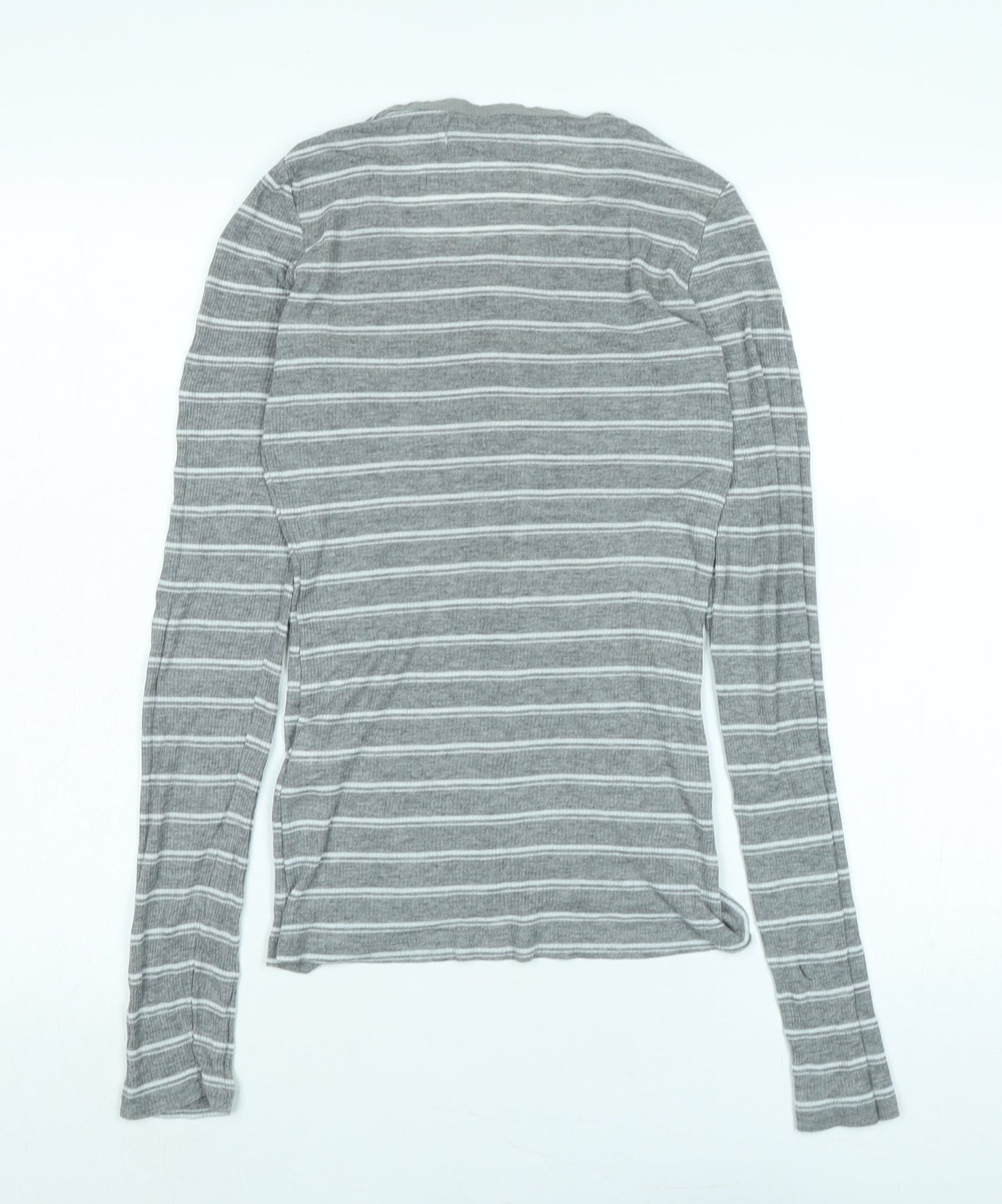 Zara Womens Grey Cotton Jersey T-Shirt Size S Crew Neck