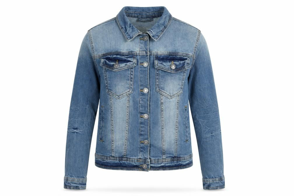 b.young Womens Blue Biker Jacket Size 12 Button