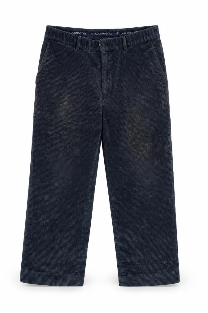 Country Style Mens Blue Cotton Trousers Size 34 in L26 in Regular Zip