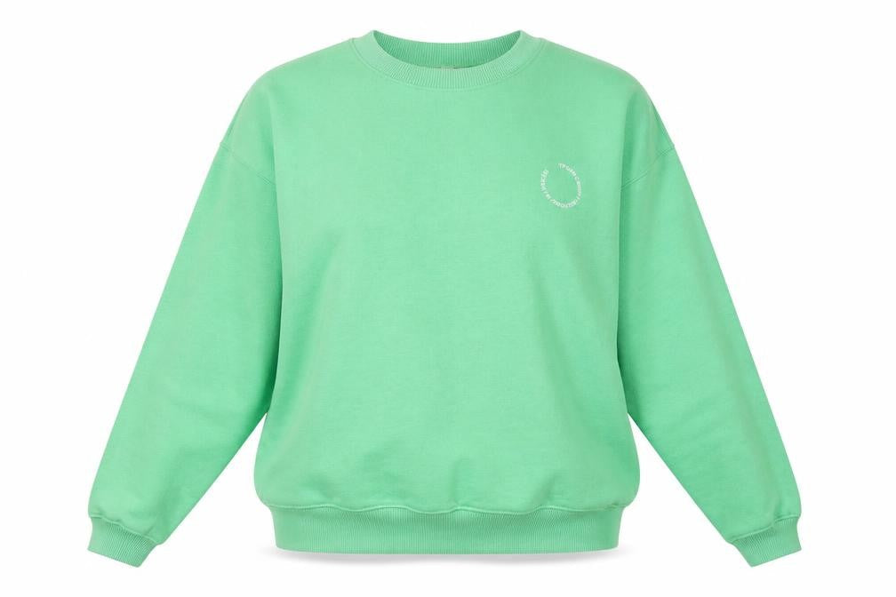 Topshop Womens Green Cotton Pullover Sweatshirt Size S Pullover