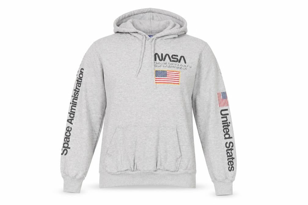 H&M Womens Grey Cotton Pullover Hoodie Size S Pullover - NASA