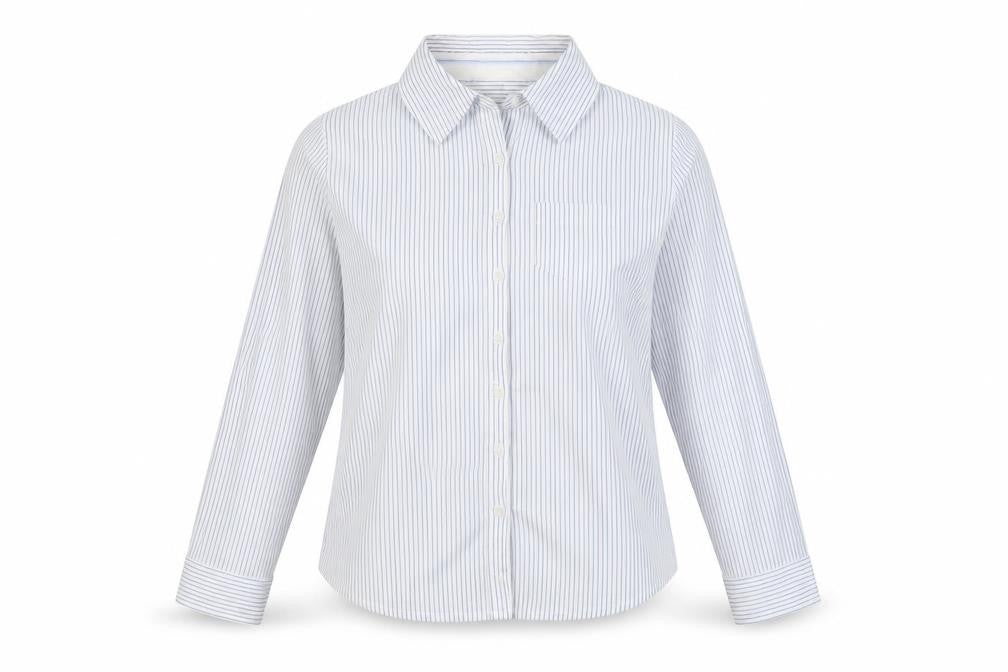 Urban Basics Womens White Striped Cotton Basic Button-Up Size 8 Collared