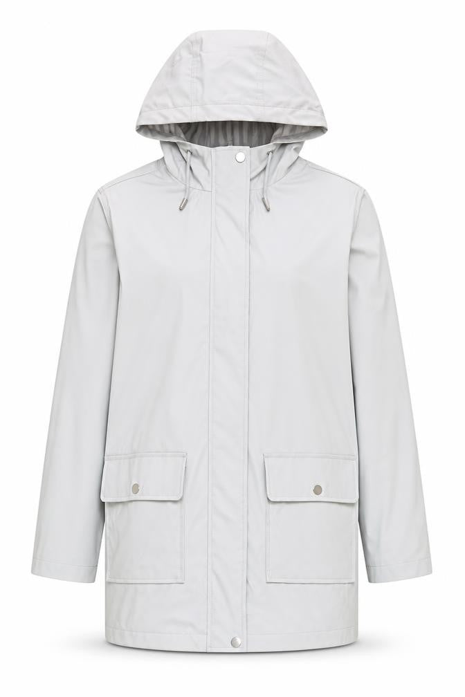 Dorothy Perkins Womens Grey Rain Coat Coat Size 10 Zip - Hooded Water Resistant