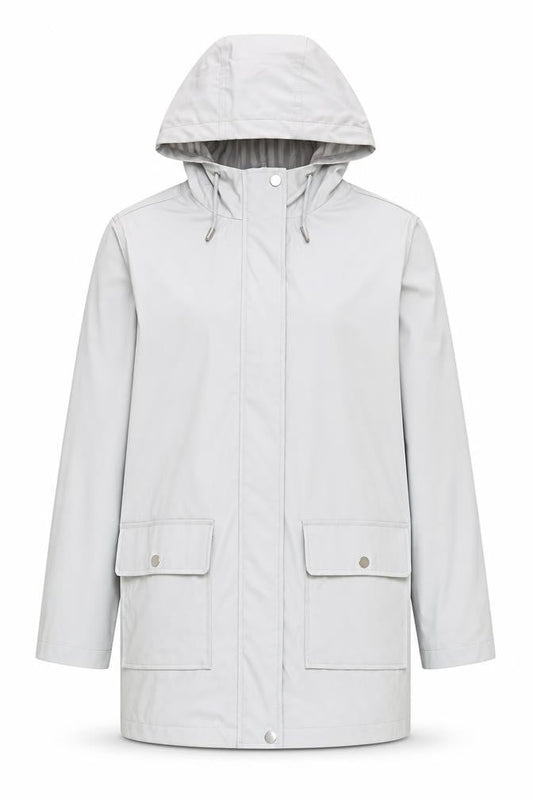 Dorothy Perkins Womens Grey Rain Coat Coat Size 10 Zip - Hooded Water Resistant