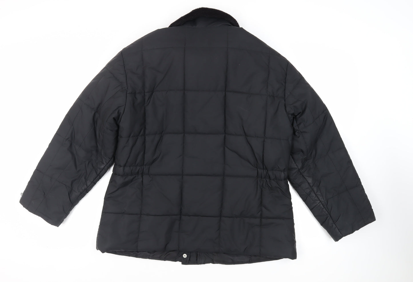 Marks and Spencer Womens Black Quilted Jacket Size 16 Zip - Zipped Pockets