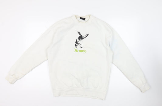 Shrek Womens Ivory Cotton Pullover Sweatshirt Size XS Pullover - Donkey
