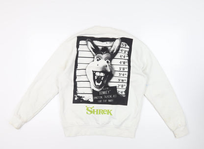 Preloved Shrek Womens Ivory Cotton Pullover Sweatshirt Size XS Pullover - Donkey - Back