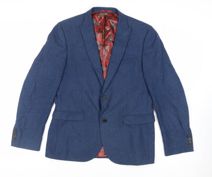 Next Mens Blue Wool Jacket Suit Jacket Size 42 Regular
