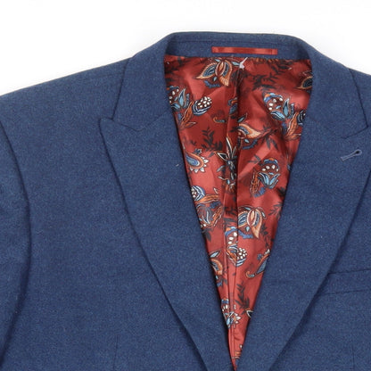 Next Mens Blue Wool Jacket Suit Jacket Size 42 Regular