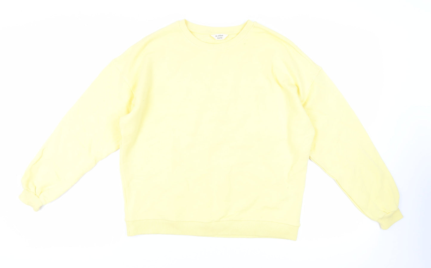 River Island Womens Yellow Cotton Pullover Sweatshirt Size S Pullover