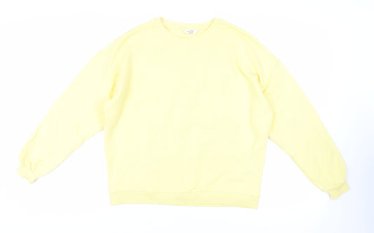 River Island Womens Yellow Cotton Pullover Sweatshirt Size S Pullover